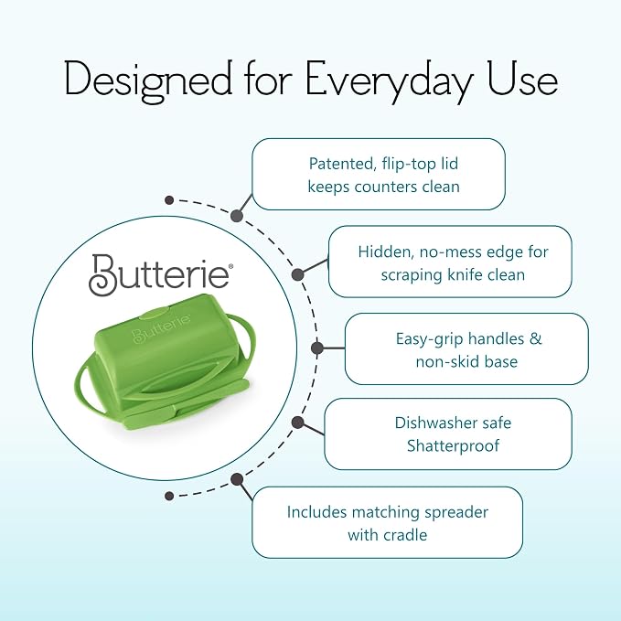 Flip Top Butter Dish with Attached Lid & Matching Knife - Image 6