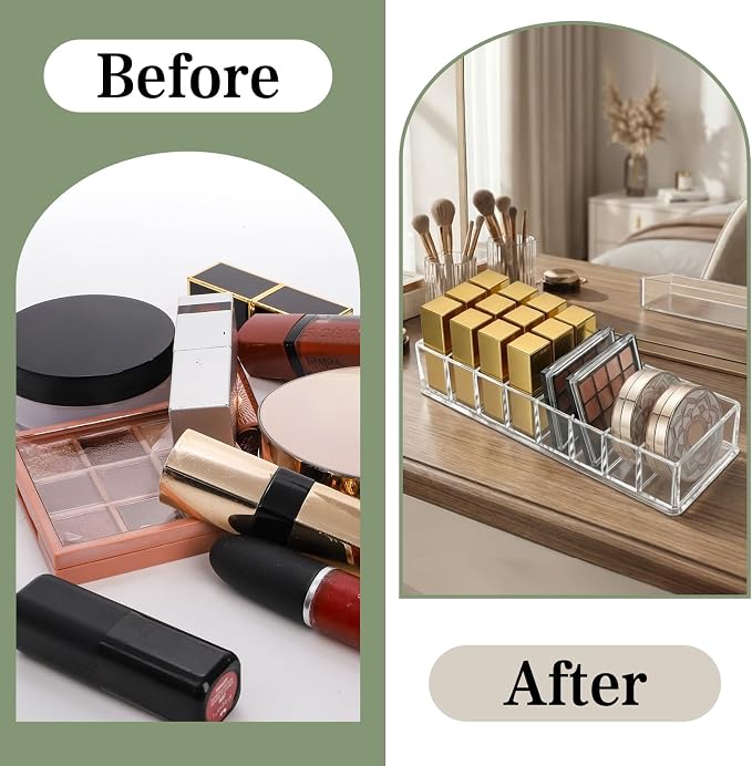Foraineam 4 Pack Acrylic Compact Organizer Cosmetics Beauty Care Powder Holder - Image 5