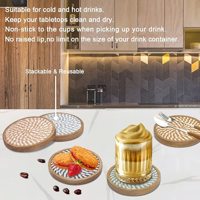 Eykao 5 Pack Absorbent Coasters - Image 4