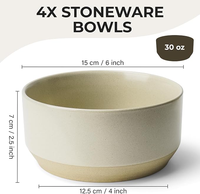 MIAMIO - Cereal Bowls Set, Ceramic - Modern Home Set | Ceramic cereal bowls - Image 2
