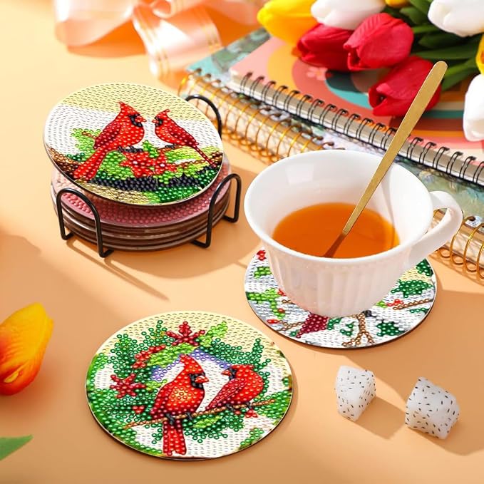 8 Pcs Diamond Art Painting Coasters Kits - Image 4