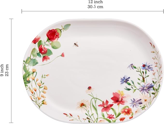 Bico Summer Provence 16 plus 12 inch Oval Platters Set, Microwave and - Image 2