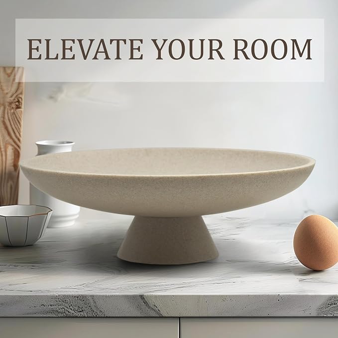 LIN CHUAN Large Decorative Bowl, Resin Pedestal Fruit Bowl, this stylish bowl - Image 5