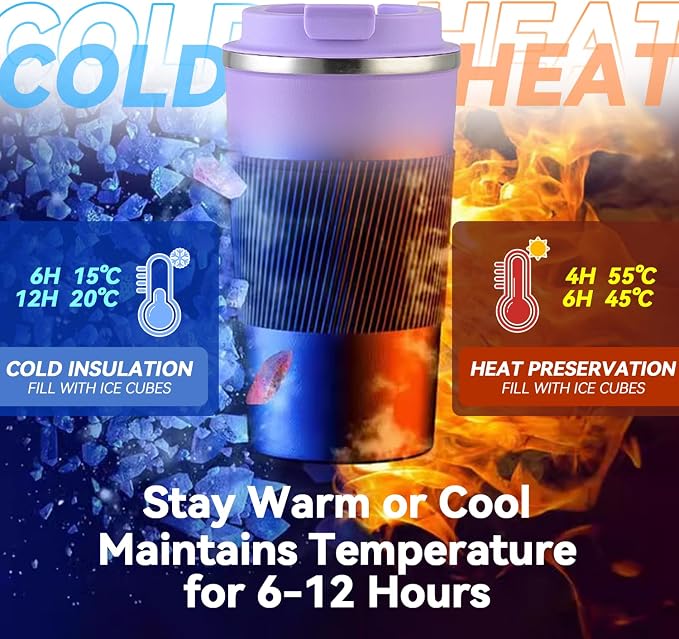 12OZ Travel Coffee Mug Insulated Coffee Cup - Image 5