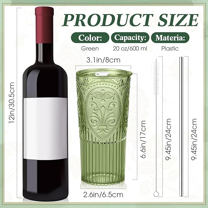 2 Set 20oz Vintage Plastic Tumbler - Image 2