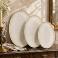 Ceramic Oval Serving Platters Set of 3, 16/14/12 in Serving Dishes | Vintage by Artebake