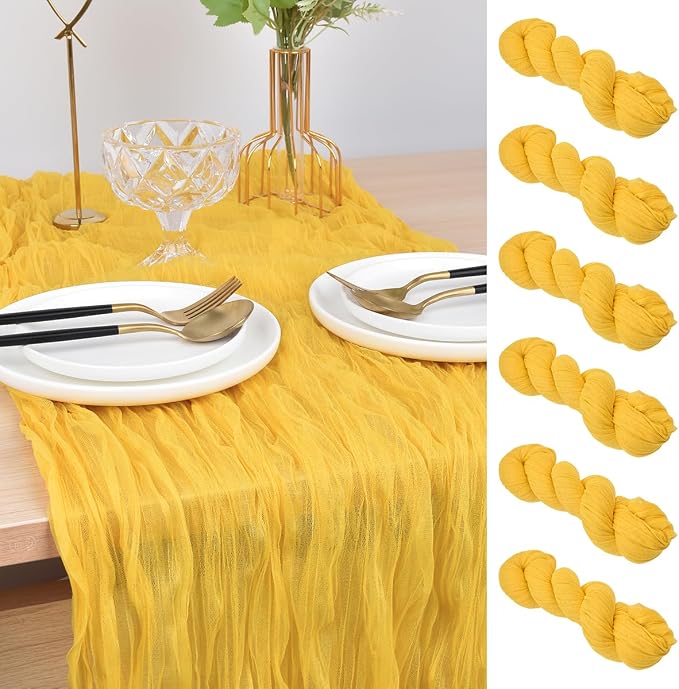 Yellow Cheesecloth Table Runner Cheese Cloth Wedding Birthday Party Decor | by Joanlody