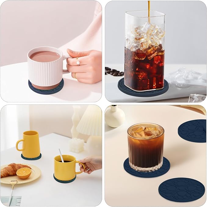 Blue Silicone Coasters Set of 6 - Image 5