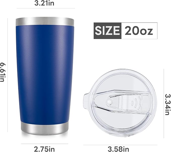 20 oz Tumbler with Lid Stainless Steel Insulated Tumblers Cups Travel Mug | - Image 7