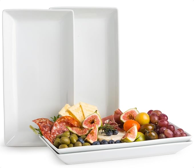 YHOSSEUN Porcelain Serving Platters and Trays, 12 In White Serving Plates | Set by YHOSSEUN