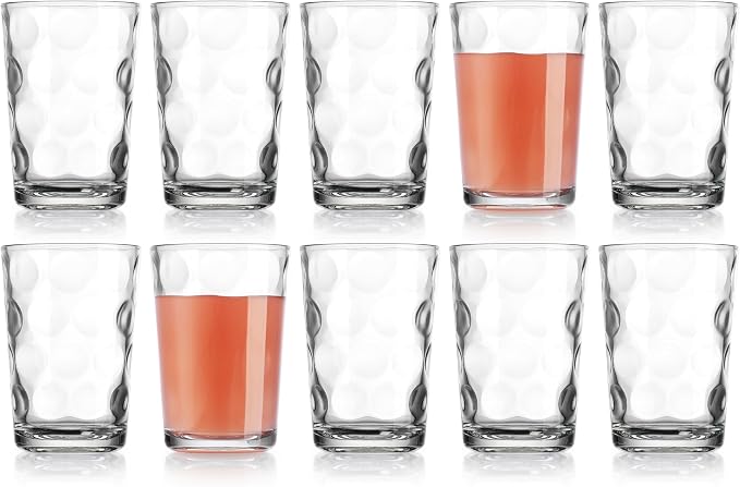 Home Essentials Drinking Glasses Set of 10 Juice Glass Cups, 7 oz Glassware - Image 6