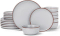 Famiware Mercury 18-Piece Stoneware Dinnerware Set, Light Grey | Plates and by Famiware