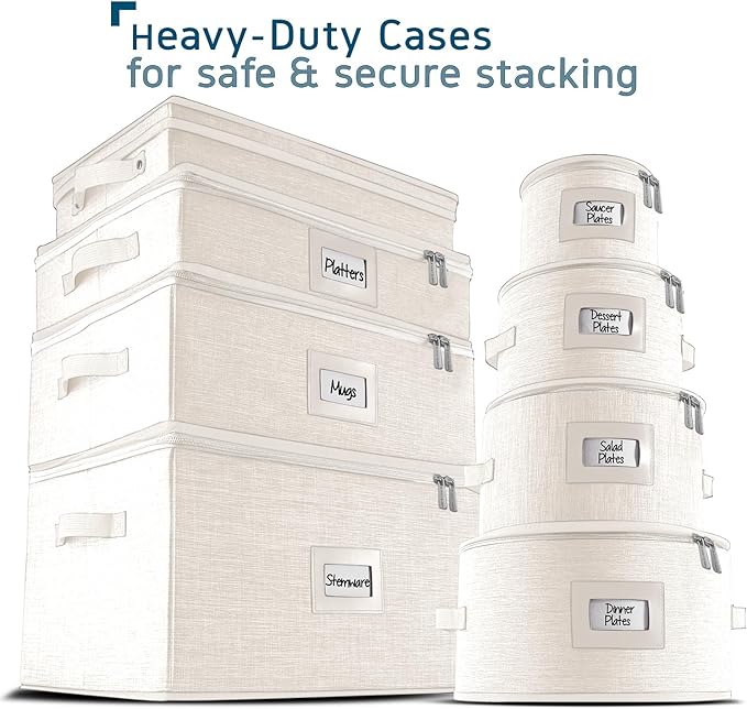 Platter Storage Case – Fine China Storage Containers Hard Shell, Quilted and - Image 7