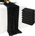 6Pack Black Cheesecloth Table Runner 20 x 120 inch Gauze Table Runner Black | by Seveups