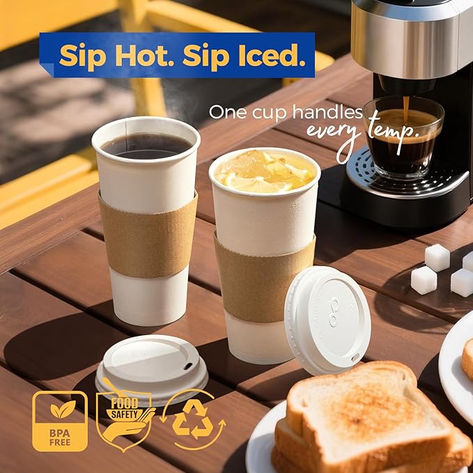 Fit Meal Prep 50 Pack 24 oz Disposable Coffee Cups - Image 3