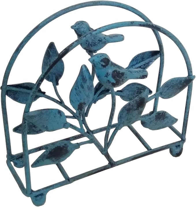 Set of 2 Cast Iron Bird & Tree Classic Napkin Holder/Tabletop Freestanding - Image 3