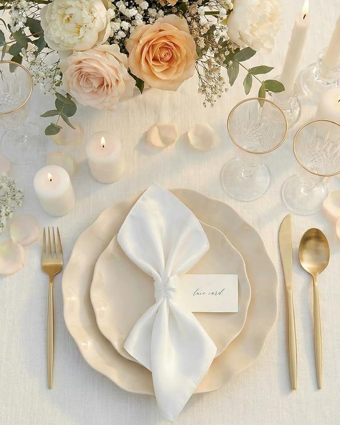 LIYH 24 Pcs Plastic Plates Reusable, Unbreakable Dinner Plates, Scalloped - Image 4