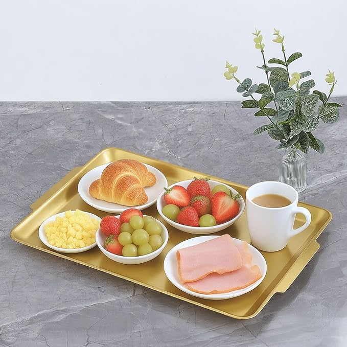 16.3" x 11" Large Serving Platters, Stainless Steel Heavy-Duty Large Serving - Image 7