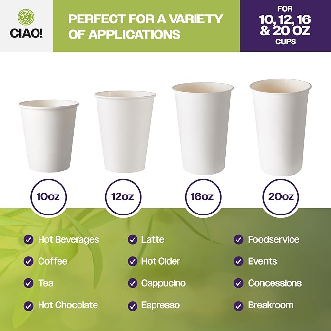 CIAO! Coffee Cup Sipper Black Dome Lid, Designed and Fit - Image 4