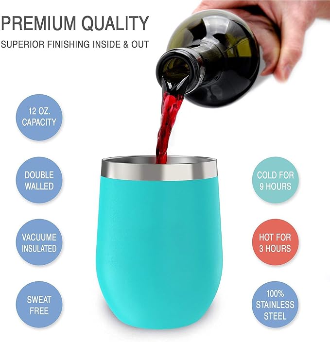CHILLOUT LIFE 12 oz Stainless Steel Wine Tumbler - Image 2