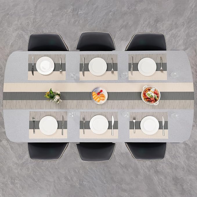 Table Runner 71 Inches Long, Vinyl Woven Farmhouse Table Runners | Washable - Image 8