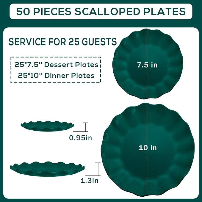 LIYH 50 Pcs Christmas Plastic Plates - Image 3