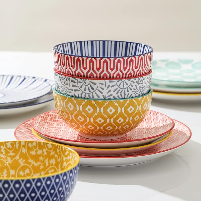 Selamica Ceramic Dinnerware Sets, 16 Pieces Dishes Set - Image 5