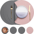 Myir JUN 15 Inches Round Placemats Set of 4 Faux Leather Place Mats | by MyirJUN