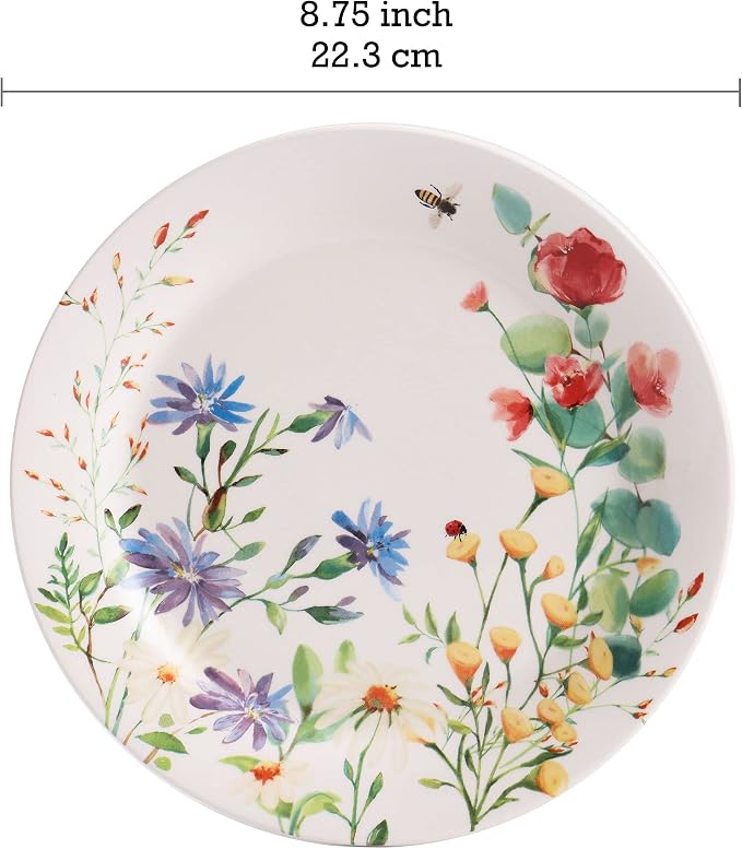 Bico Summer Provence Salad Plates Set of 4, 8.75 Inch Ceramic Dessert Plates - Image 2