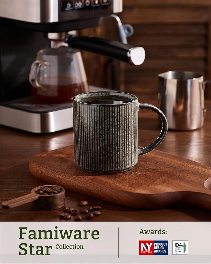 famiware Coffee Mug Set for 8, Star 16 oz Catering Mugs Cup Set - Image 3