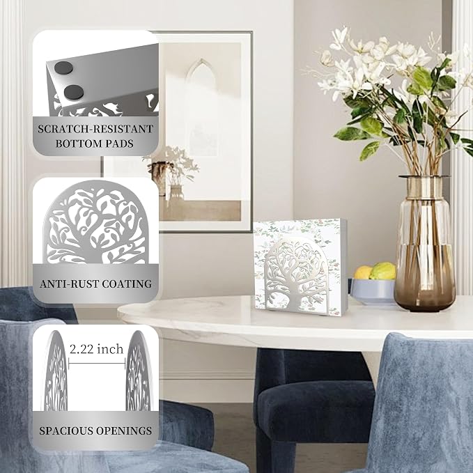 Silver Metal Tree of Life Napkin Holder - Image 3