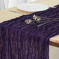 1 Pack Dark Purple Cheesecloth Table Runner 120 Inch Boho Wedding Decor | by Fixwal