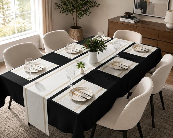 FAVE 12-Pack Woven Vinyl Table Runners, 120x12 Inch White - Image 6