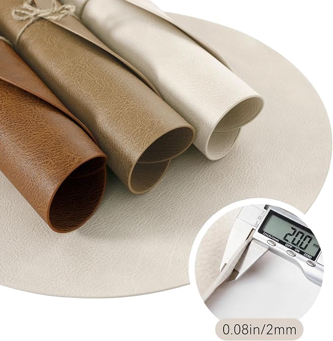 MOSAYT 13 Inch Round Vinyl Placemats Set of 8 - Image 6