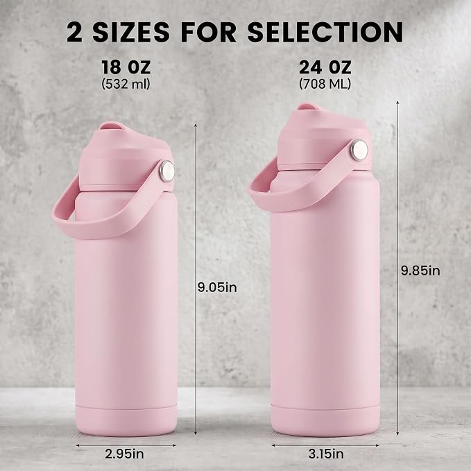 Fijinhom 24oz Insulated Stainless Steel Water Bottle, Wide Mouth Double Wall - Image 2