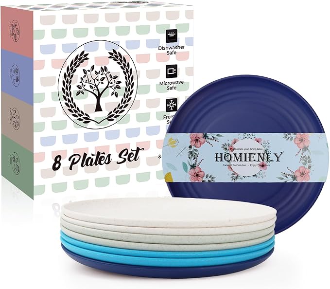 Wheat Straw Mini Plates | For Dessert, Breakfast & Snacks | Long-lasting by HOMIENLY