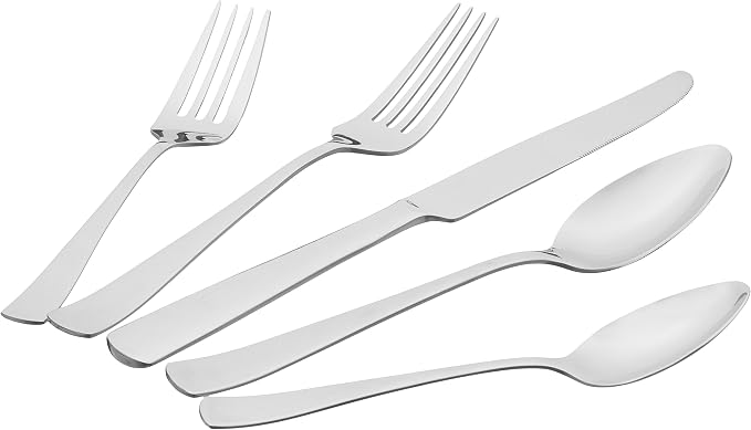 Amazon Basics 20-Piece Stainless Steel Flatware Set - Image 3