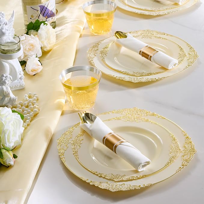 Bestluck 175PCS Ivory Disposable Dinnerware - Image 7
