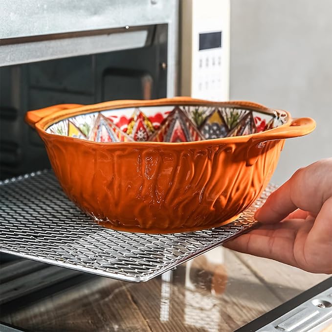 2 Pack Boho Ceramic Serving Bowls - Image 4