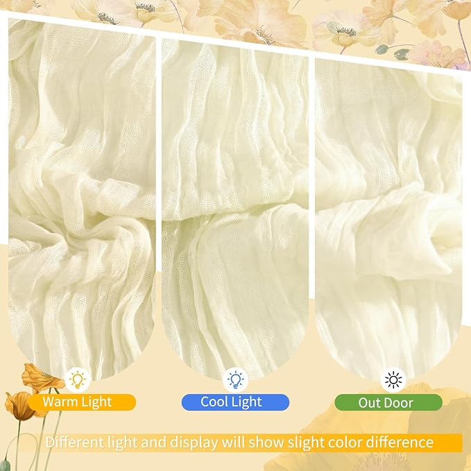 Showgeous 18 Pack Ivory Cheesecloth Table Runner, 17 x 108 Inches | Boho - Image 7