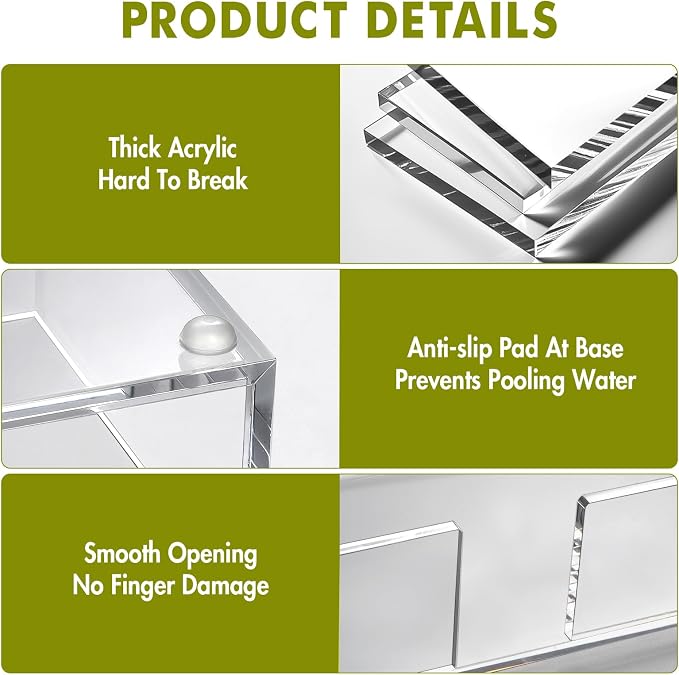 Kordory Acrylic Disposable Guest Towel Holder Tray - Image 4