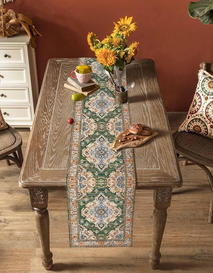 Boho Table Runners 90 Inches Long, Vintage Western Kitchen Dining Tables - Image 4