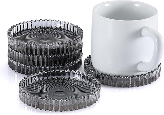 Modern Clear Coaster Set of 5- Glass Coasters - Image 7