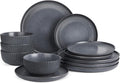 Famiware Ceramic Plates and Bowls Sets, Reactive Glaze Ribbed Dishes by Famiware