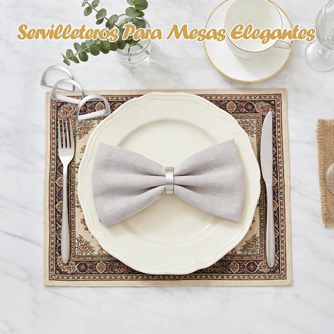 Napkin Rings Set of 6 Silver Napkin Holder Buckles | Napkin Ring Bulk - Image 5