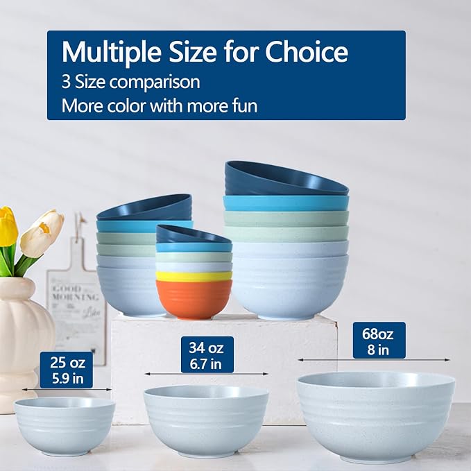68 Oz Salad Bowls Large Serving Bowls Unbreakable Ramen Bowl - Image 7