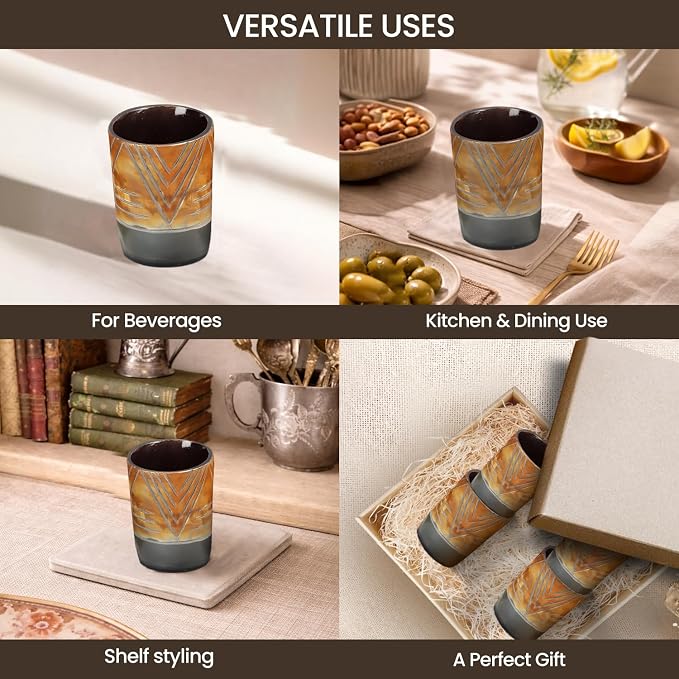 Handicrafts Home Viking Horn Shot Glasses Set of 4, Handmade Natural Ox Horn - Image 4