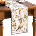 bilin gaier Designer Linen Extra Long Table Runner, Floral Fruit Pattern by bilingaier
