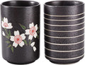 Hedume Set of 2 Japanese Tea Cups, 10oz Ceramic Teacup Mug, Japanese Cherry by Hedume