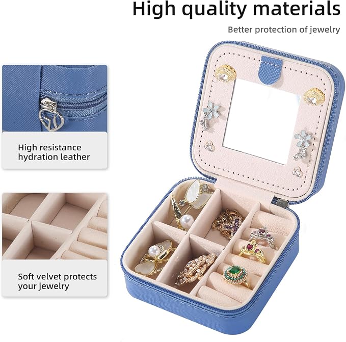 KElofoN Travel jewelry case Travel jewelry box Travel Jewelry Organizer Small - Image 3